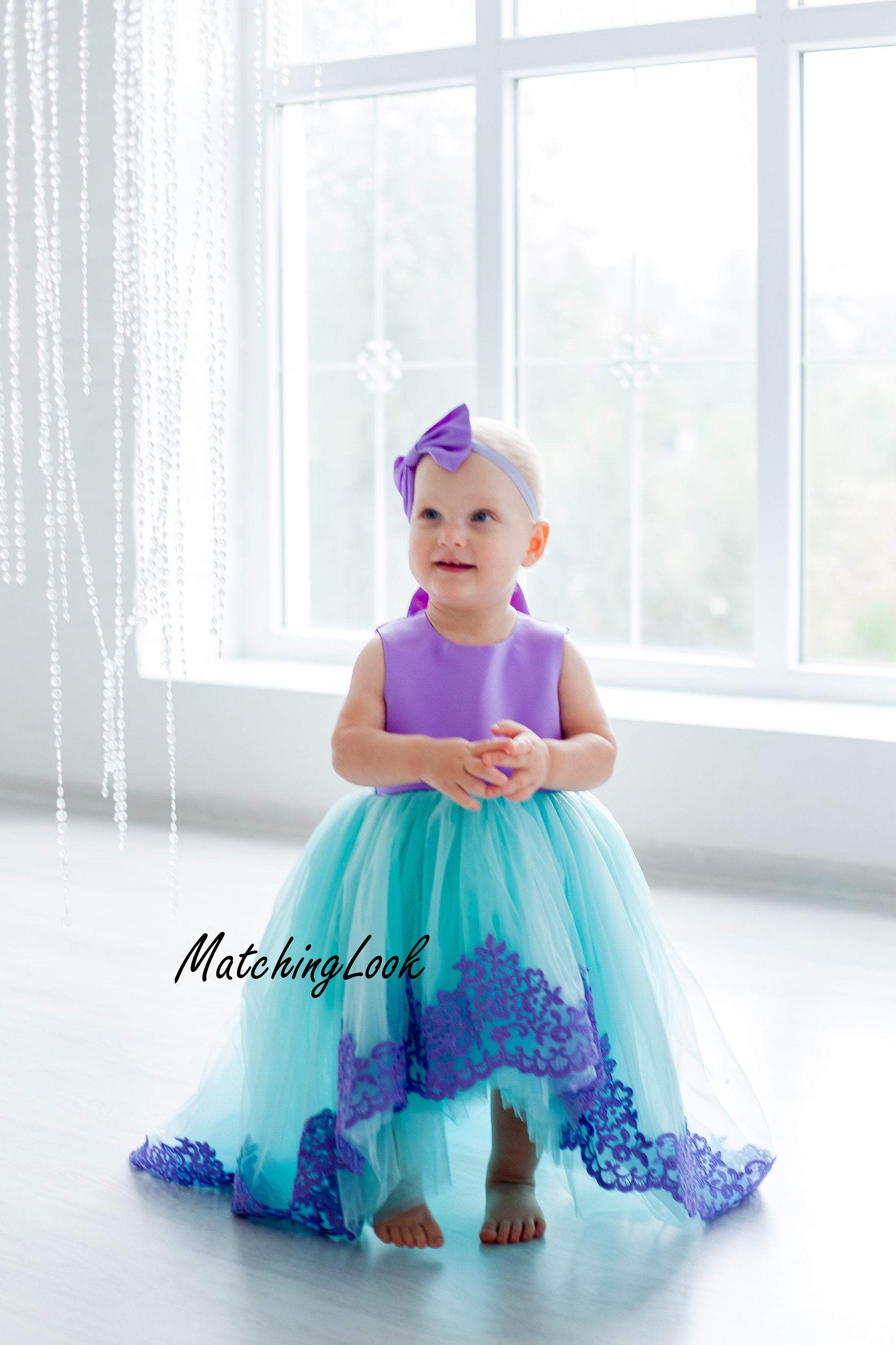 Girls Little Mermaid Costume Child Ariel Fairytale Fancy Dress Kids Party  Outfit | eBay