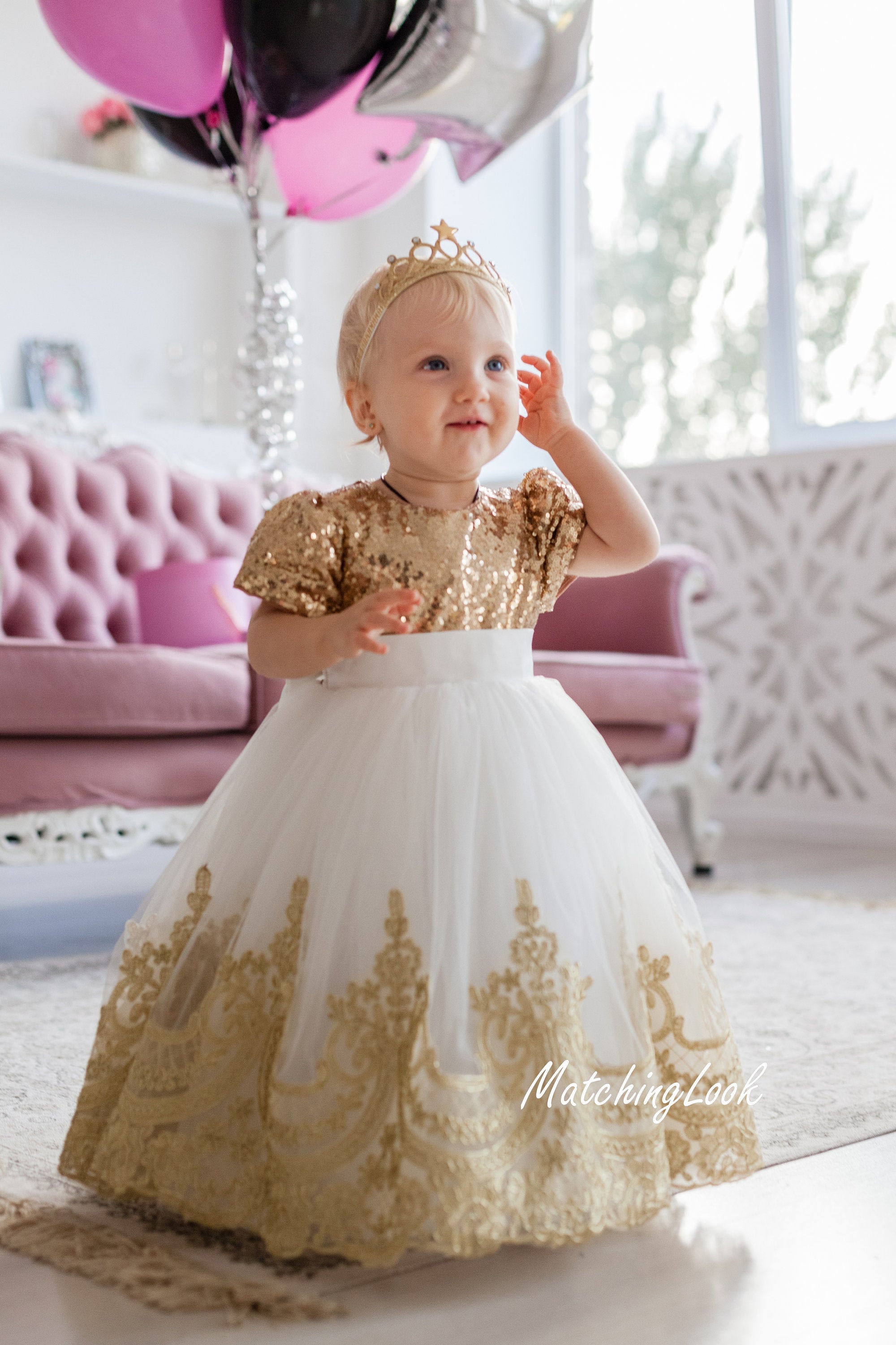 Princess Lace Party Wedding First Communion Dress For Baby Girls Pink And  White Formal Gown For Baptism, 1st Birthday, And Flower Princess First  Communion Dress From Fengxiziwu, $47.46 | DHgate.Com