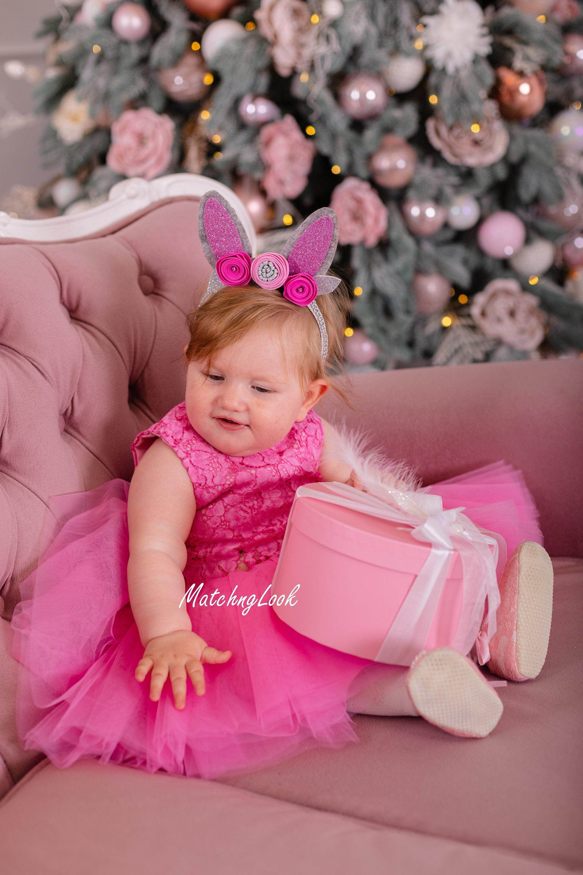 Cute Baby Girl Wearing Pink Dress Stock Photo 435983101 | Shutterstock