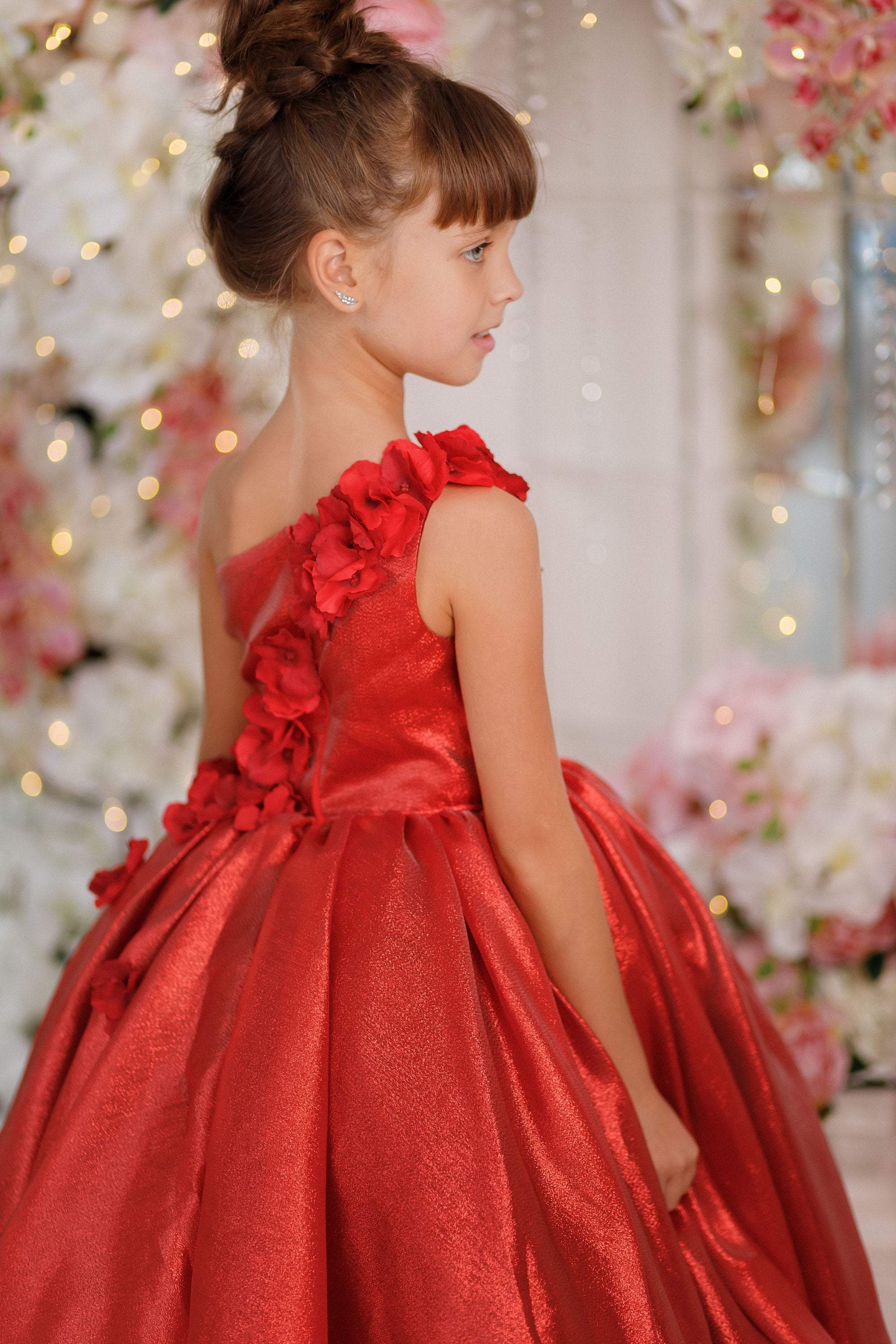 Antoinette Paris Girls Red Alexandra Hand Smocked Dress | HONEYPIEKIDS