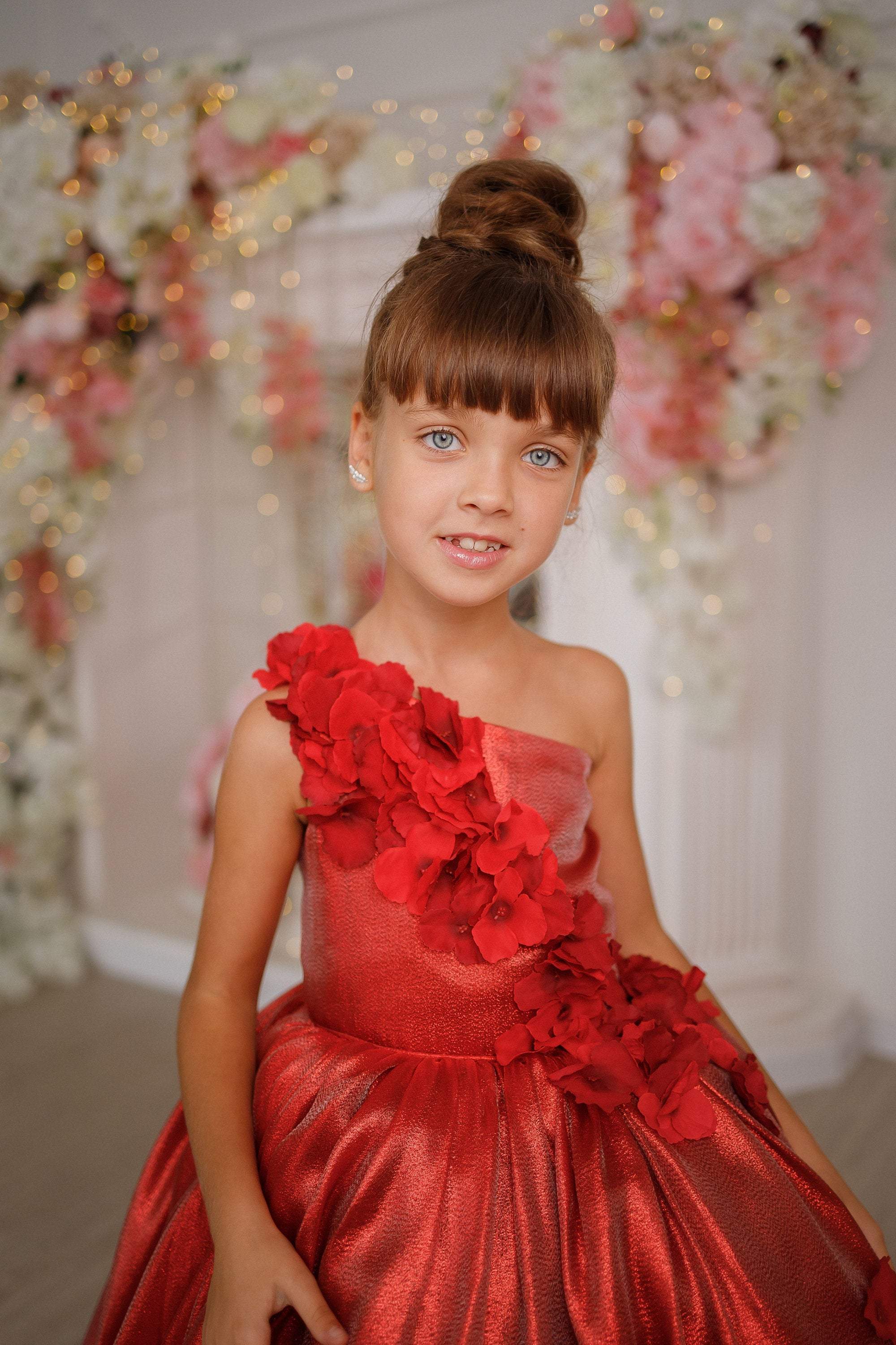 Ruffles Skirt Glitter Horse Hair Flower Girl Dress Burgundy 5829BU –  Sparkly Gowns