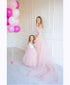 Blush Pink Tulle Gown Photoshoot, Matching Mommy And Me Outfit, Tulle Maternity Dress, Mother Daughter Matching Gown, Family Photoshoot