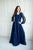Navy Blue Dress, Maxi Lace Dress, Long Sleeve Gown, Photo Shoot Dress, Plus Size Clothing, Special Occasion Dress, A Line Gown, Formal Dress