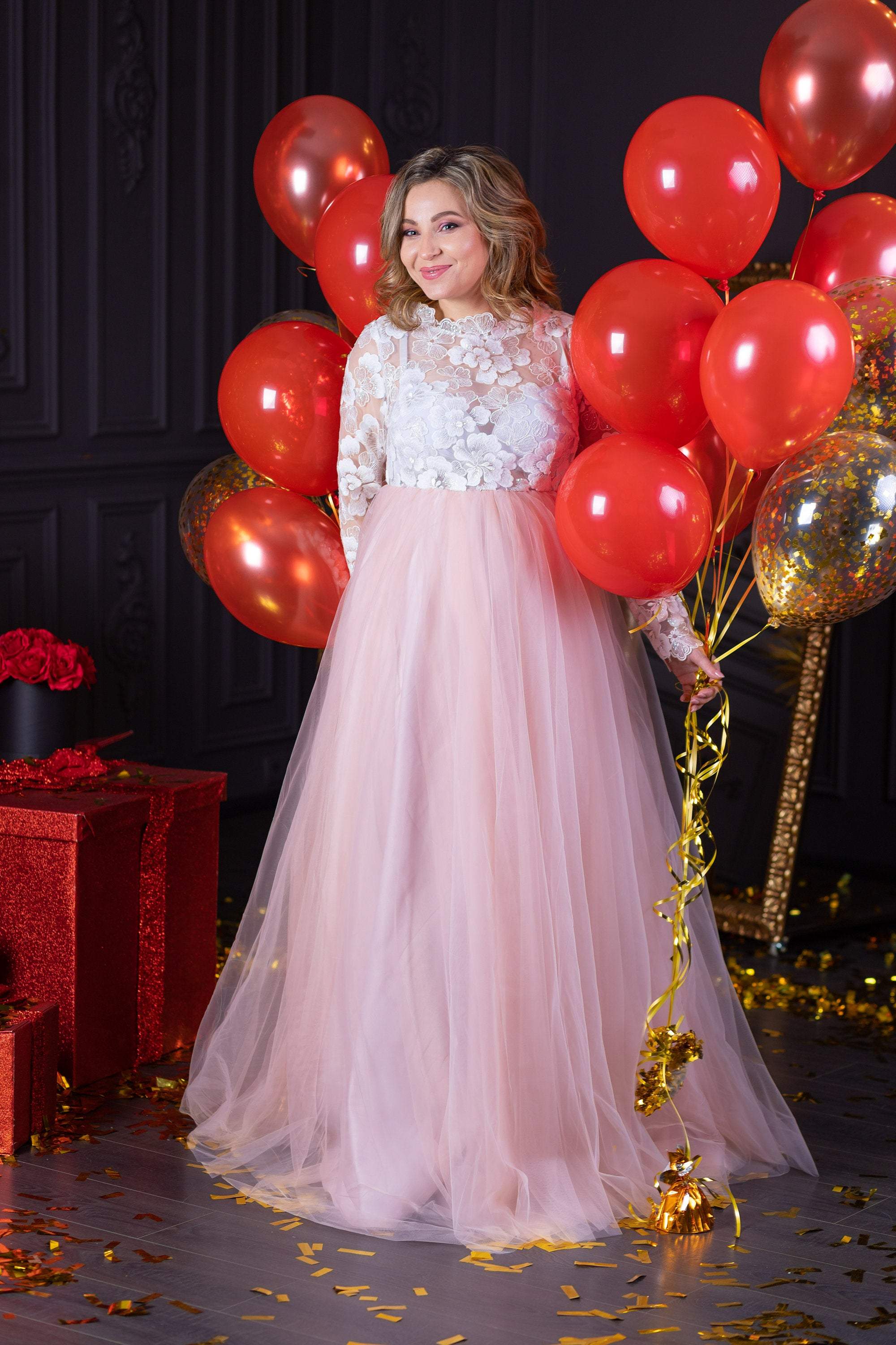Two Piece Fresh Voluminous Gown Floor Length A-Line Organza Detachable  Balloon Arm Sleeves Luxury Evening Dress - China Evening Dresses and Luxury  Evening Dress price | Made-in-China.com