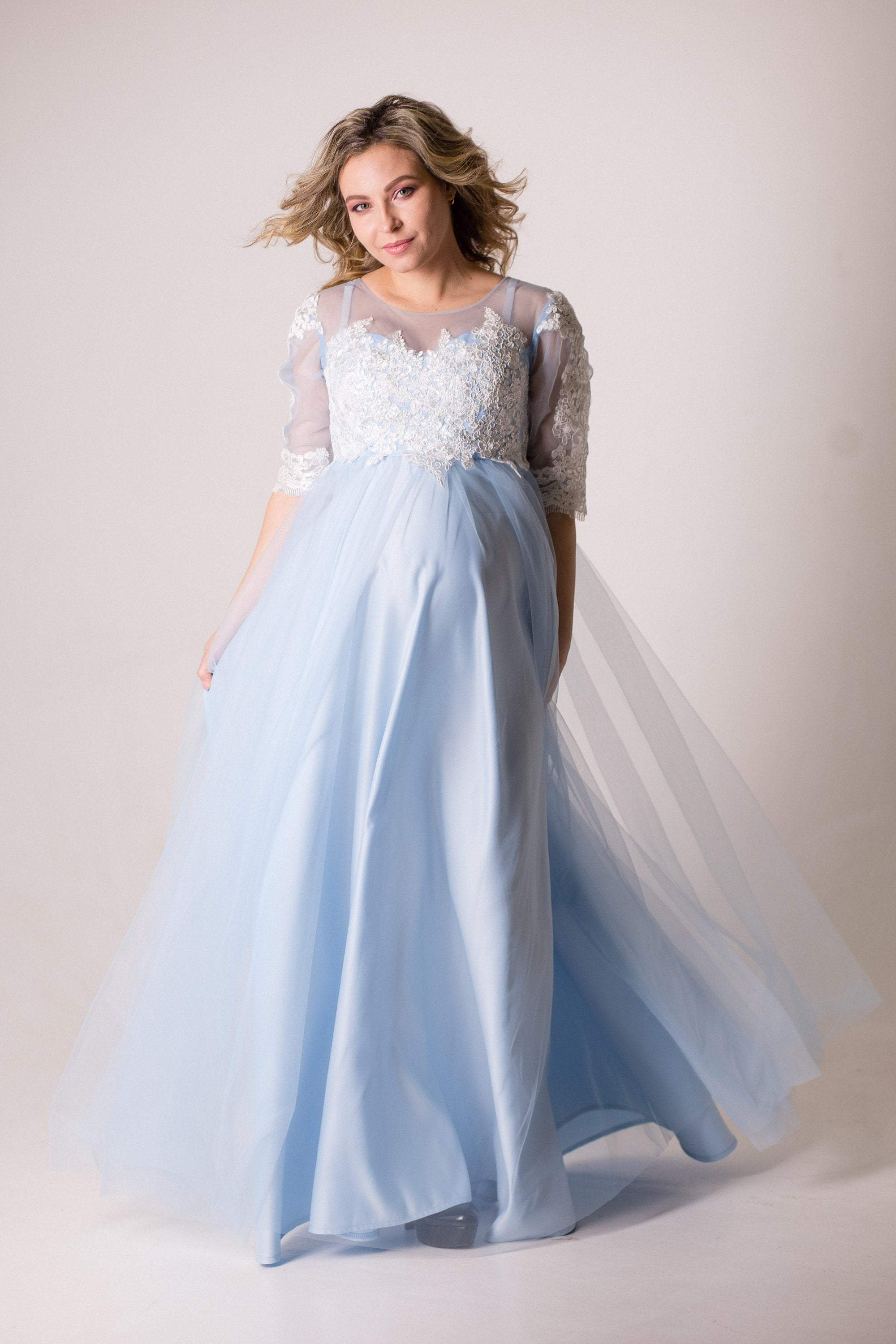 Shop Baby Blue Baby Shower Maxi A Line Dress - Customizable and Made-To-Order Dresses M / Off White Shop Baby Blue Baby Shower Maxi A Line Dress - Customizable and Made-To-Order Dresses M / Off White