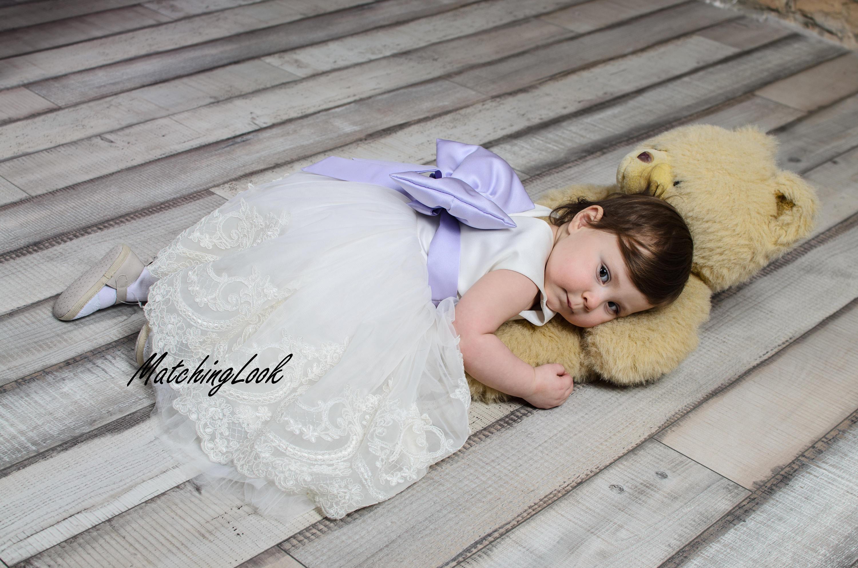 Ivory Birthday dress, Girl Lace 1st Birthday Dress, First Birthday Dre