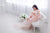 Lace Maternity Boudoir Gown for Photo Shoot in blush pink color - Matchinglook
