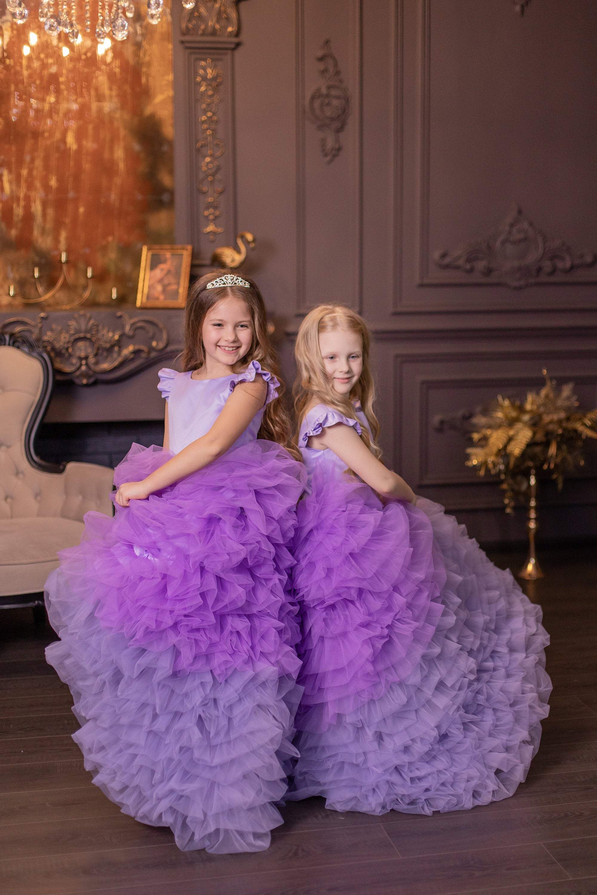 Little Girls Party Dresses | Off Shoulder Sequined Pleated Ball Gown – Mia  Belle Girls
