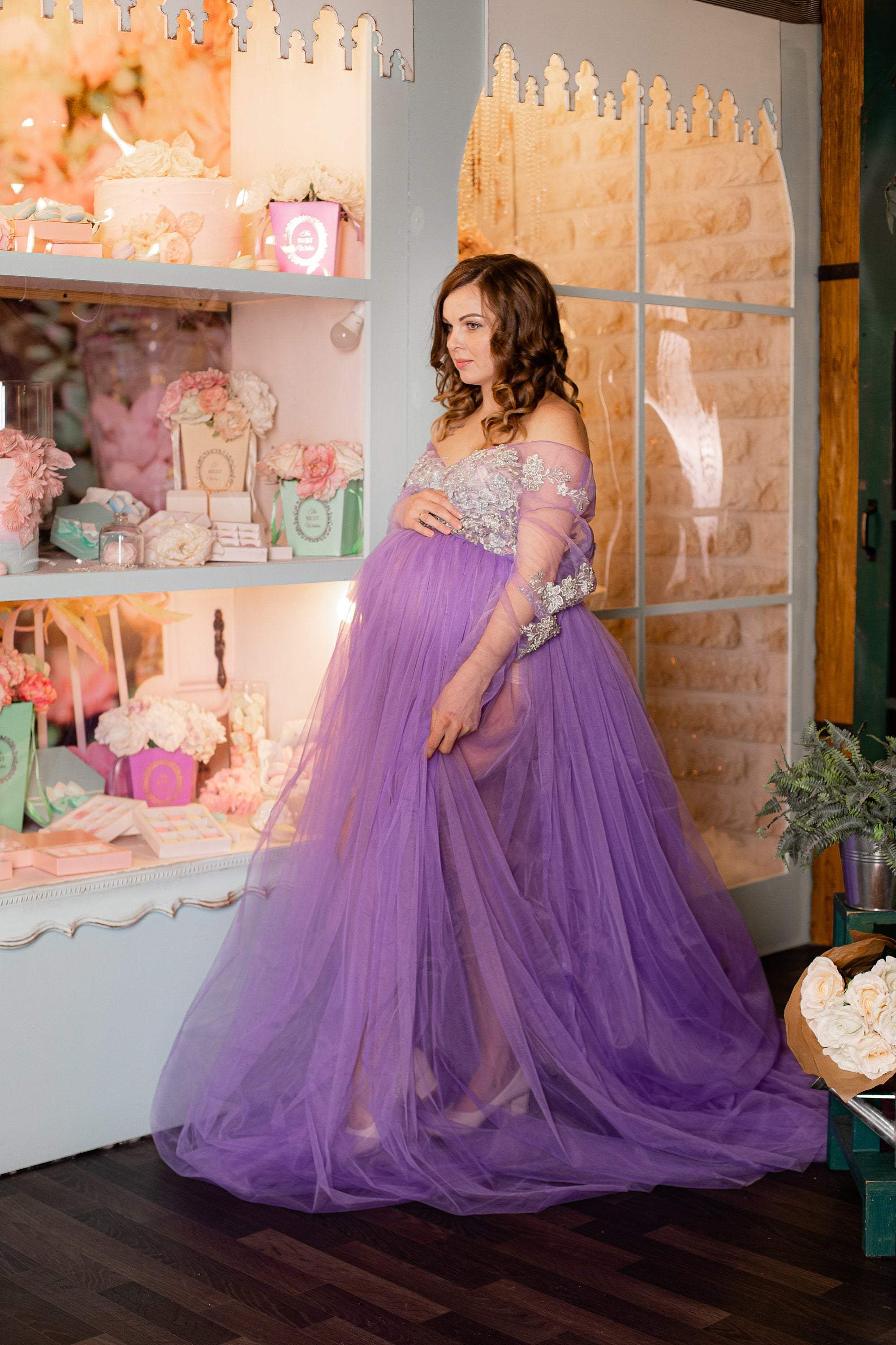 Maternity-dress, Medium Purple