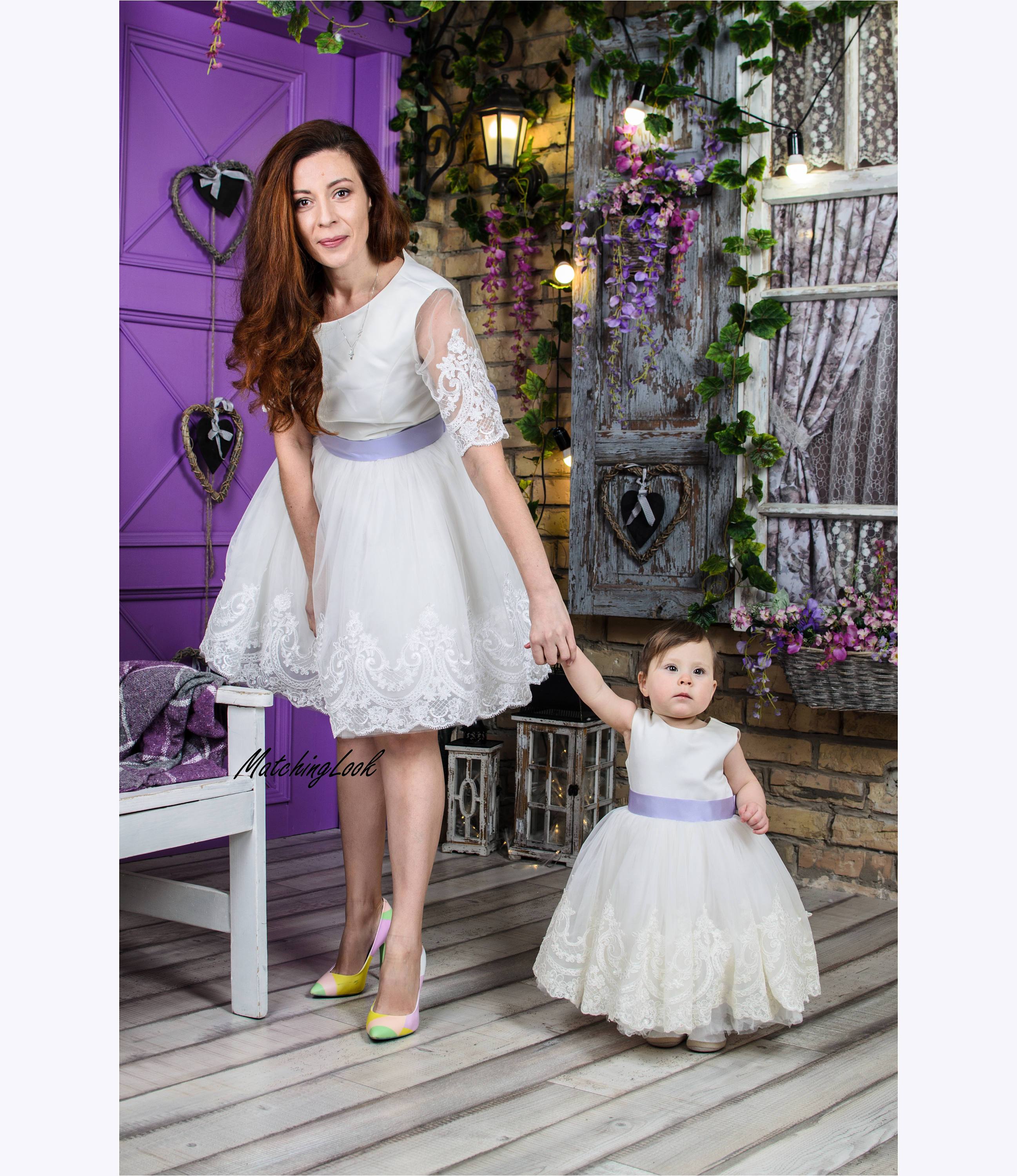 Matching Mother Daughter Outfits, Mother Daughter Matching Dresses, Mommy and Me Outfits, Matching Outfits, Mommy and Me Dress, Ivory Lace, Dress S / Matching Mother Daughter Outfits, Mother Daughter Matching Dresses, Mommy and Me Outfits, Matching Outfits, Mommy and Me Dress, Ivory Lace, Dress S /