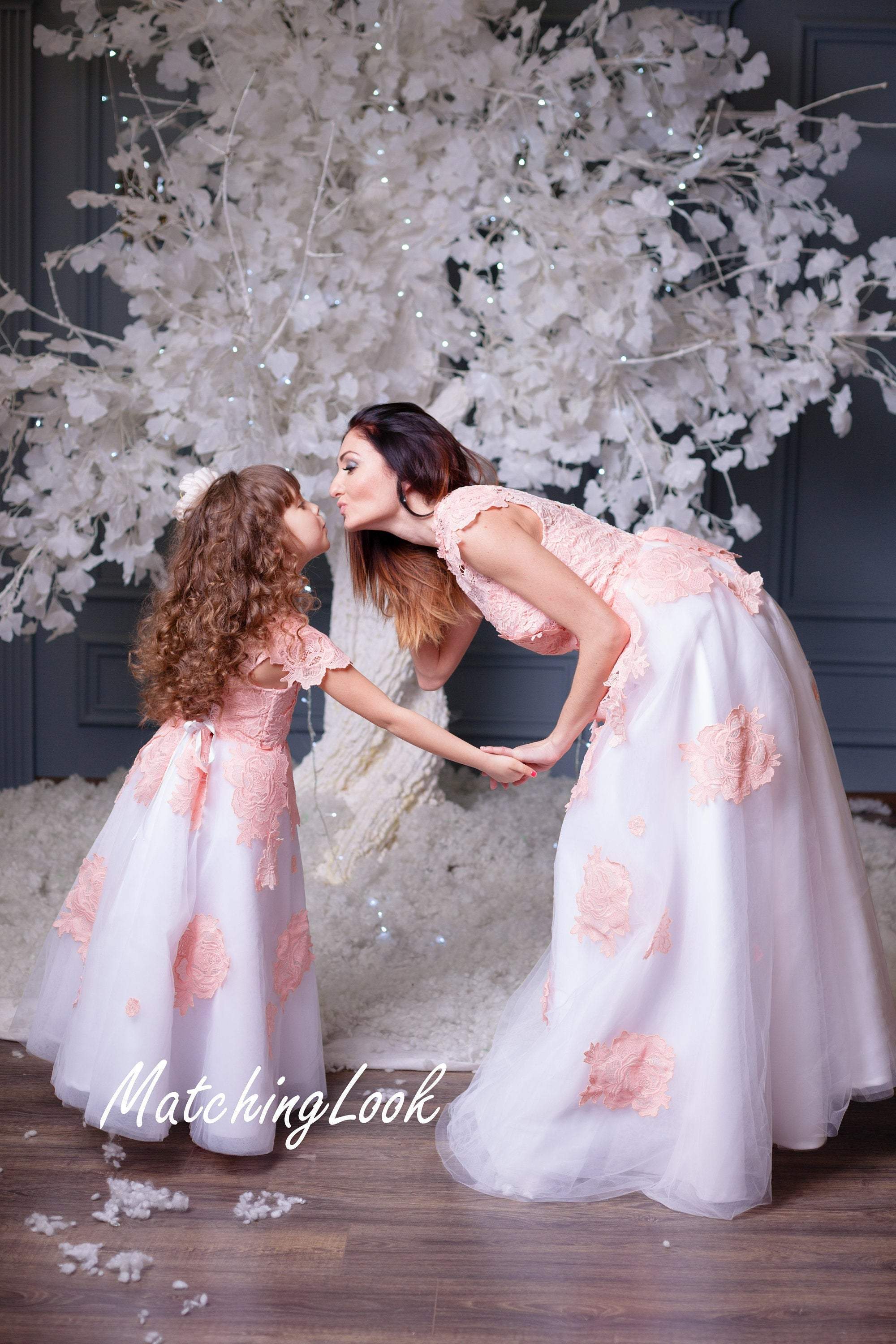 Shop Matching mother daughter wedding fit and flare dresses in