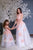 Matching mother daughter wedding fit and flare dresses in white color with peach lace - Matchinglook