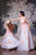 Matching mother daughter wedding fit and flare dresses in white color with peach lace - Matchinglook