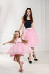 Matching pink outfits Mother daughter matching tutu dresses, Mommy and me pink dress skirt with sequin bow, birthday Valentines day dress