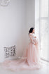 Maternity Dress Blush  Pink Long Lace Dress, Maternity Prop, Train Dress