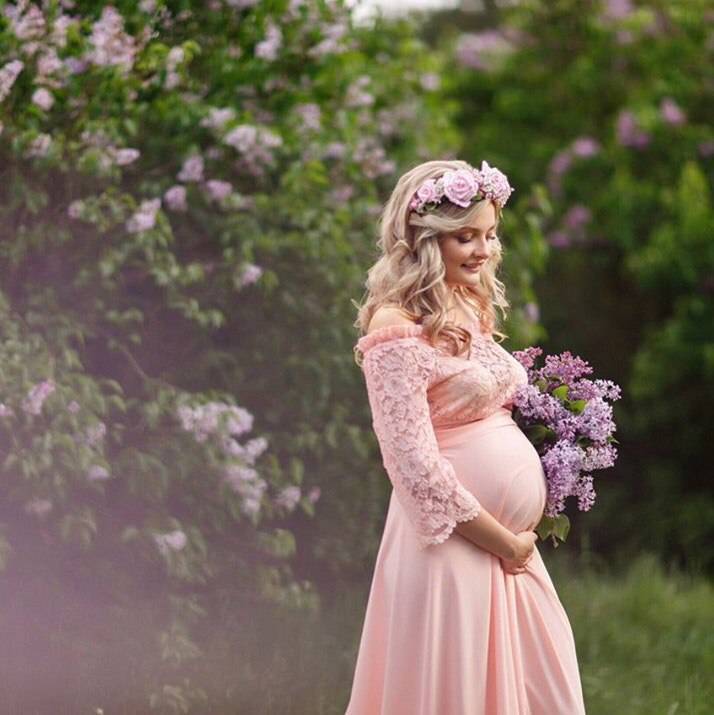 Maternity Gown Leisure Photo Shoot Elegant Pregnancy Dress – Honeychildren