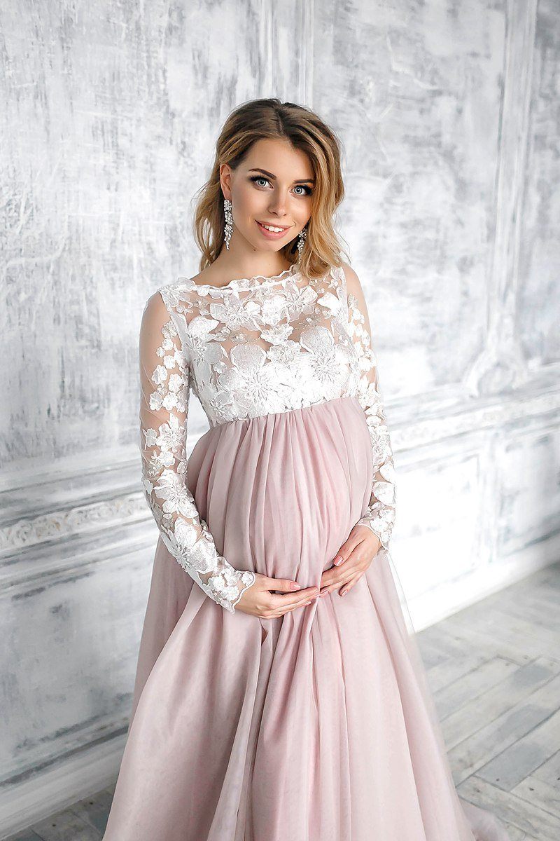 Maternity Gown, Pregnancy Dress, Lace Maternity Dress, Formal Maternit