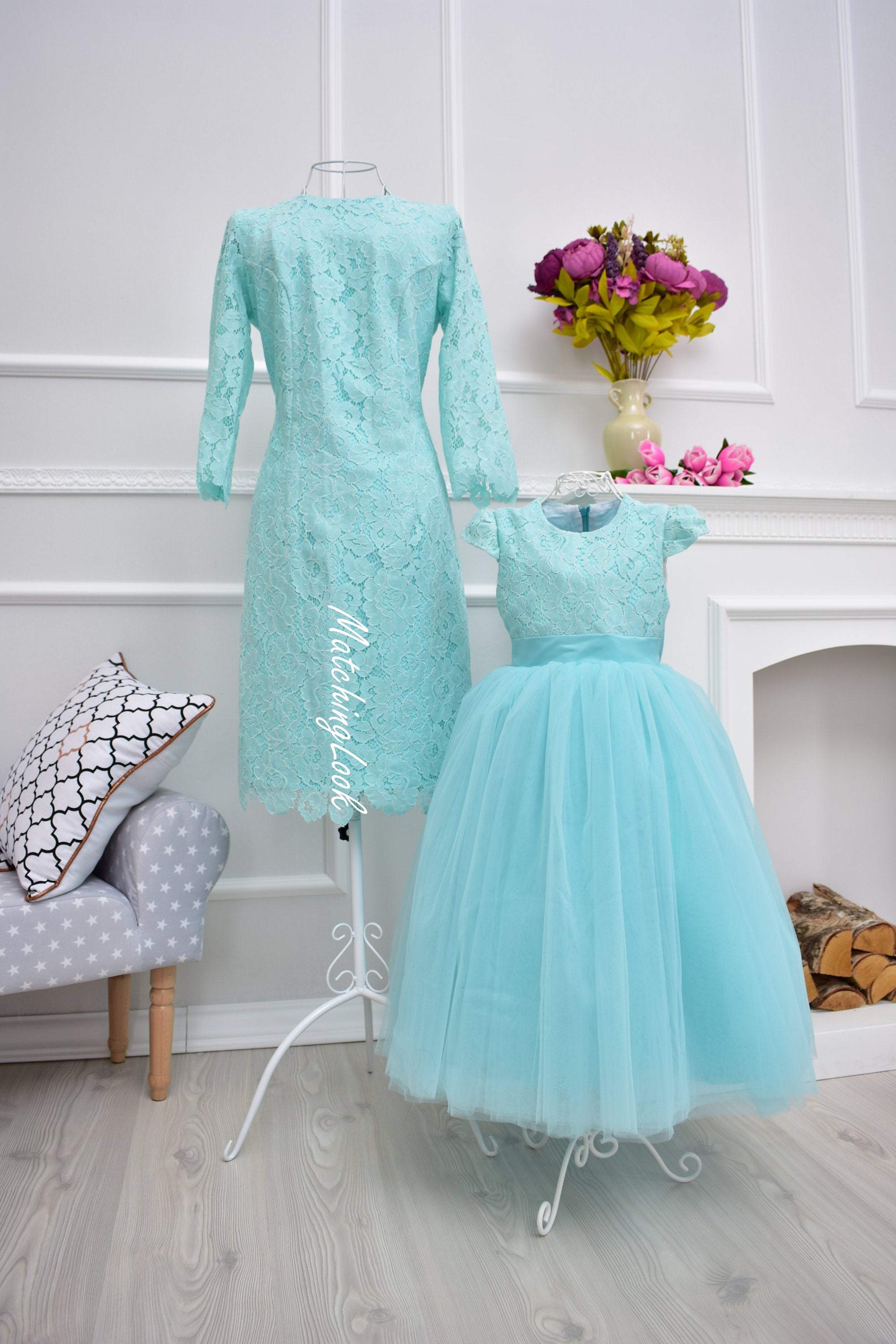 Girls Sky Blue Gown