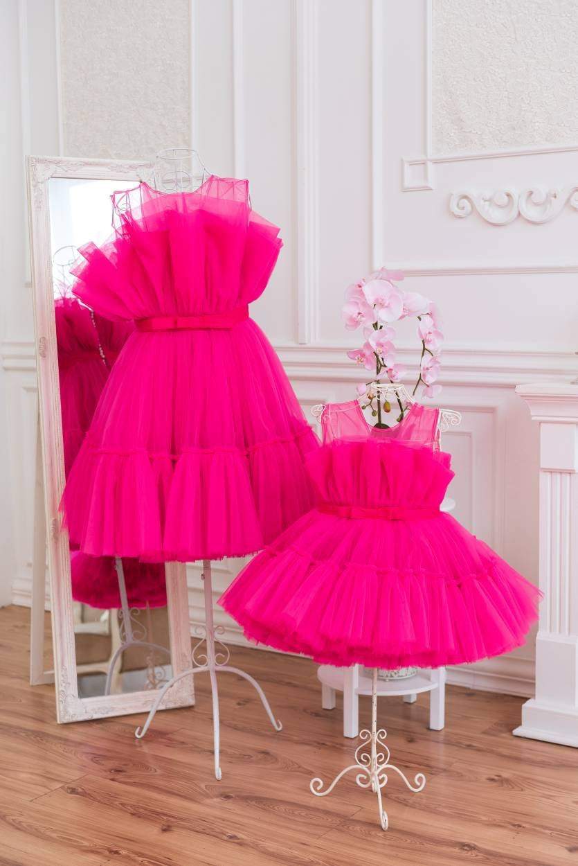 Shop Mommy And Me Dress, Hot Pink Eater Dress, Adult Tutu Dress