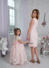 Blush Mother Daughter Matching Lace Dresses for Birthday Party, Wedding guest dress