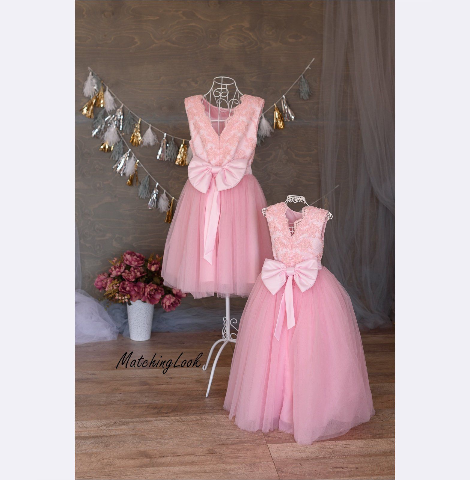 Shop Mommy and Me outfits, Mother daughter Matching Dress, Matching Mother daughter outfits, Matching Mom and Baby, Tutu Lace Dress, Pink