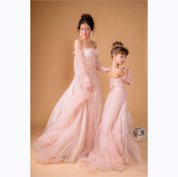 Shop Mother Daughter Dress, Polka Dot Blush Dress, Matching Mommy And Me Dress, Photoshoot Gown Dress, Off Shoulder Gown, Tulle Formal Gown - Customizable and Made-to-Order Dresses Shop Mother Daughter Dress, Polka Dot Blush Dress, Matching Mommy And Me Dress, Photoshoot Gown Dress, Off Shoulder Gown, Tulle Formal Gown - Customizable and Made-to-Order Dresses