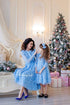 Mother Daughter Matching blue party Lace Dresses