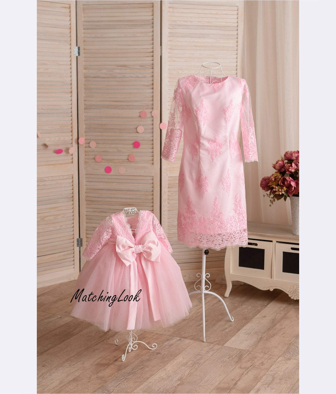 Mother Daughter Matching Dress, Pink Tutu Dress, Formal Dress, Photoshoot Dress, Mommy and Me Outfit, Flower Girl Dress, Baby Tutu Dress 10 / 18-24