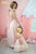 Mother Daughter Matching Dresses Gold Peach Outfits, Matching Mother Daughter Tutu Dresses, Mommy and Me Maxi Tutu, Open Heart back dress - Matchinglook