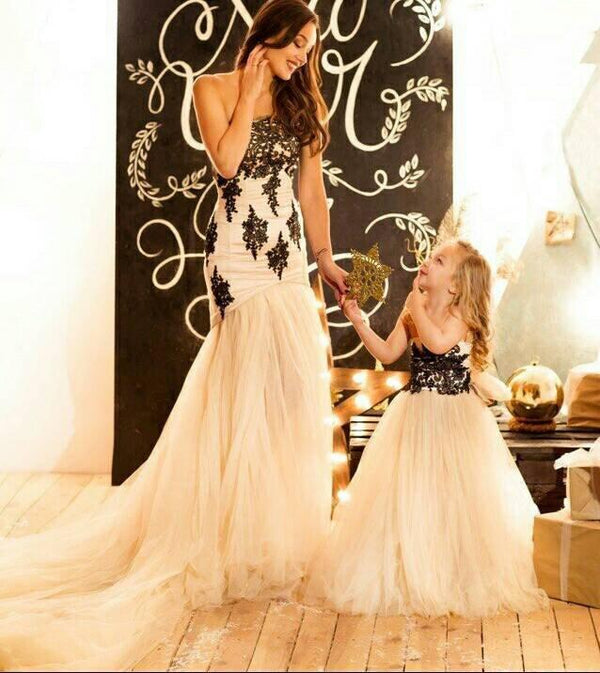 Shop Mother daughter matching train tulle dress for photoshoot