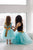 Mother daughter matching tutu dress, Mommy and me teal matching outfits with sequin gold bow, girls party dress, prom birthday dress - Matchinglook