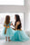 Mother daughter matching tutu dress, Mommy and me teal matching outfits with sequin gold bow, girls party dress, prom birthday dress - Matchinglook