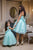 Mother daughter matching tutu mint strapless dresses for party - Matchinglook
