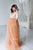 Nude/tan maternity tulle sleeved lace dress decorated with embroidery - Matchinglook