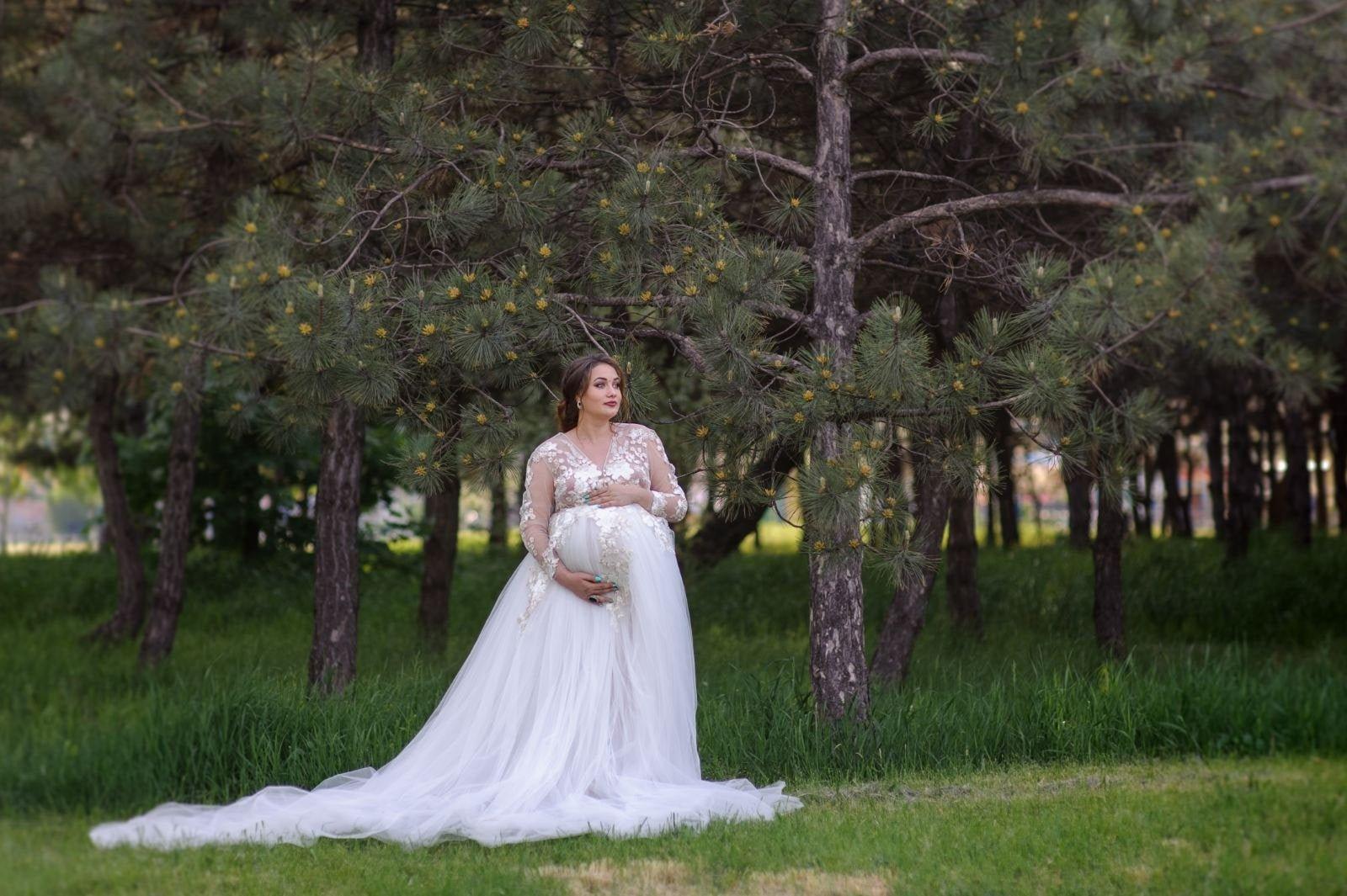 Elegant White Maternity Dress for Photoshoot Pregnancy Photography Gowns  Babyshower Dresses Bathrobe Wear Custom Made - AliExpress