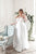 Olivia white pregnancy tulle gown fully decorated with pearls - Matchinglook