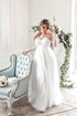 Olivia white pregnancy tulle gown fully decorated with pearls