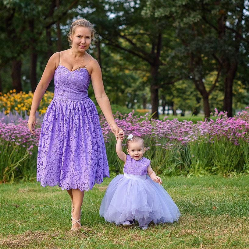 Cute Mother-Daughter Indian Wedding Matching Dresses