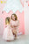 Peach Mother daughter matching lace dresses, Mommy and Me lace sleeved dresses, pink girls party birthday dress, Tight pencil lace dress - Matchinglook