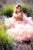 Peach Princess Dress, Girl Designer Dress, Photoshoot Dress, Tulle Flower Girl Dress, High Low Dress, Birthday Party Dress,Girl Tiered Dress