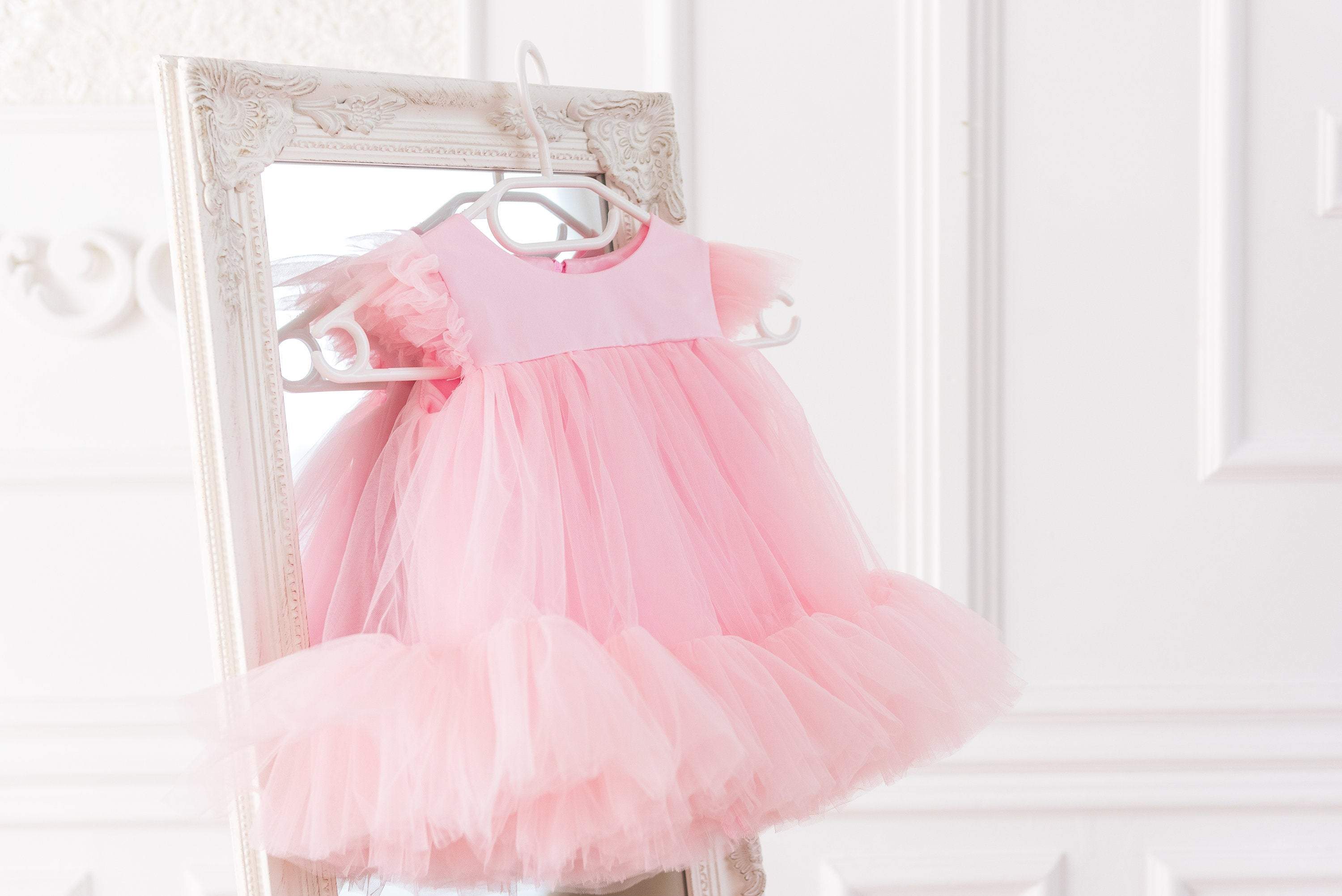 pink tutu dress toddler Girls' Hot Pink Shimmer Tutu Dress Size: 5/6 By Mila & Rose