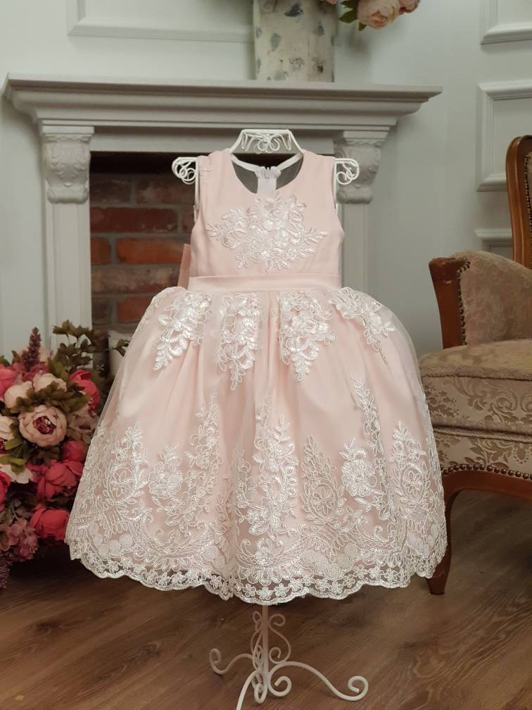 Girls Lace Pageant Gown Flower Girl Wedding Dress Indonesia