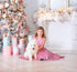 Pink flower girl sequin and tulle dress with train