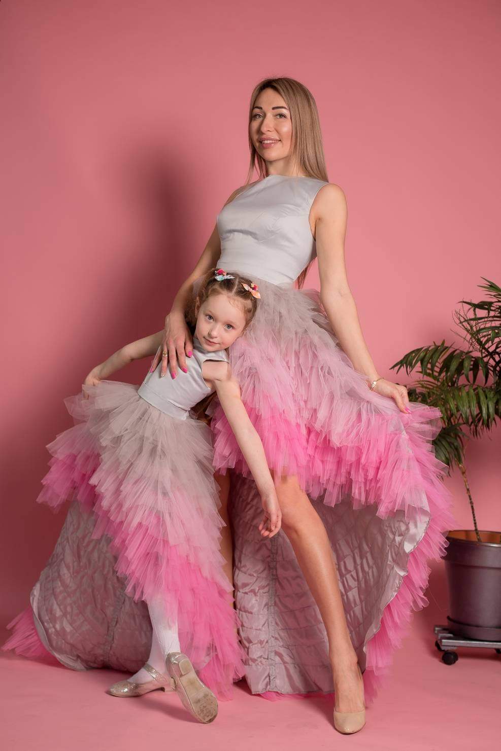 Pink Grey Mom Daughter Dress, Tulle Dress, Matching Dress, Mommy and Me Outfit, Ombre Photoshoot Dress, High Low Dress, Birthday Dress 22 / 5 Pink Grey Mom Daughter Dress, Tulle Dress, Matching Dress, Mommy and Me Outfit, Ombre Photoshoot Dress, High Low Dress, Birthday Dress 22 / 5