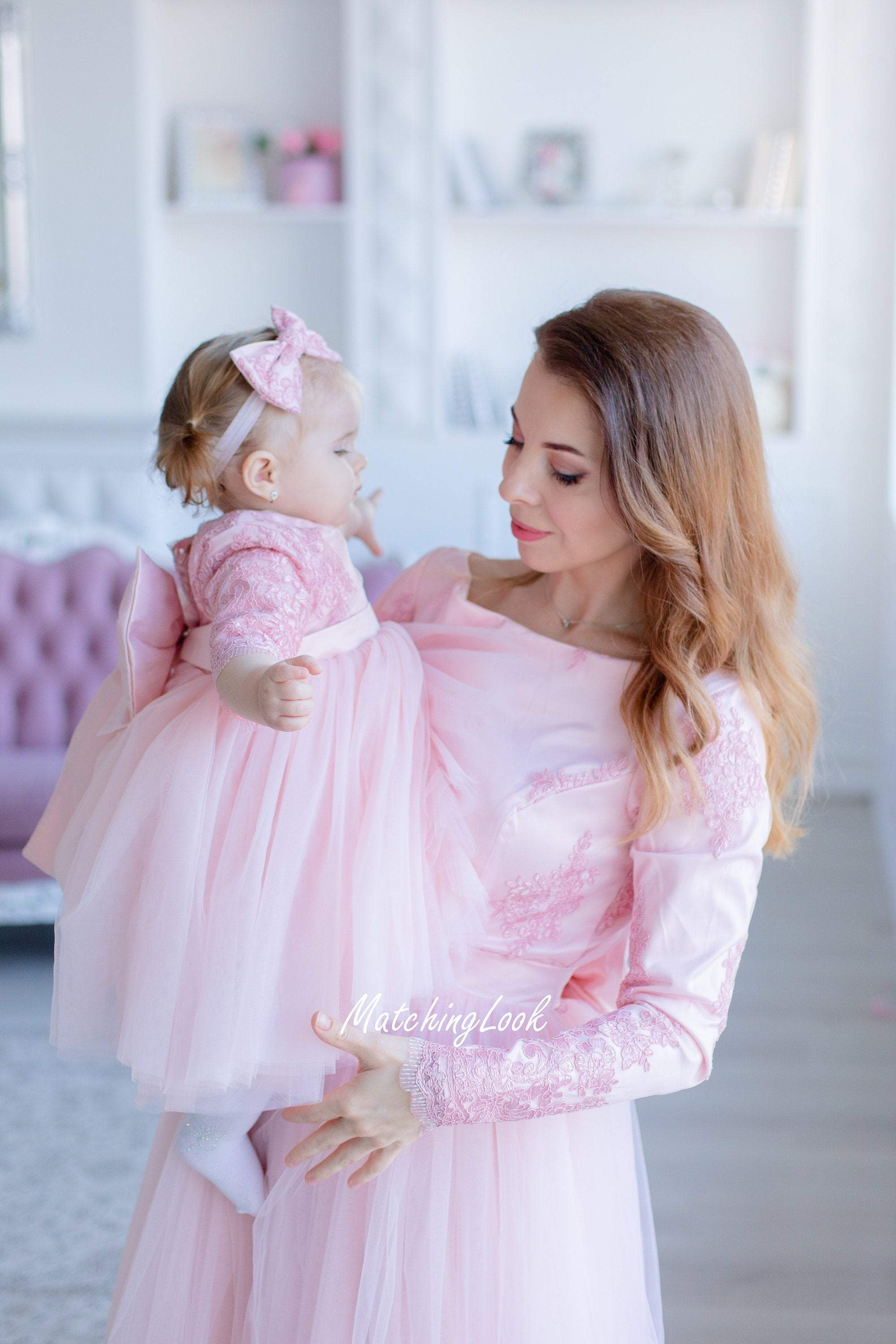 Pink 1st Birthday Mom Dress 1st Birthday Mom Daughter Birthday