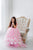 Pink Tulle Butterfly Flower Girl Dress, Girl Princess Dress With Train, Toddler Gown Dress