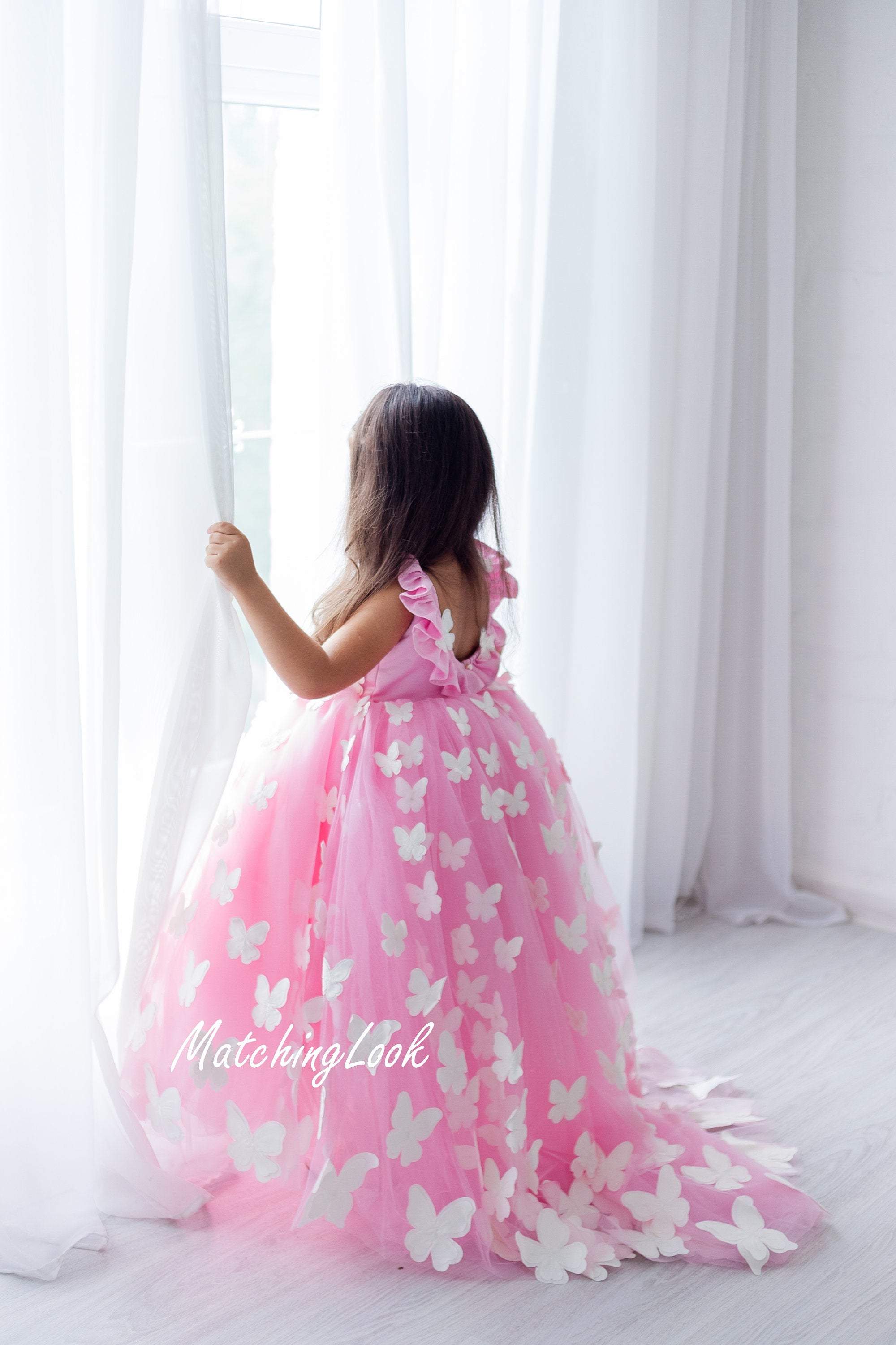 MELDVDIB Girls Party Gown Ball Dresses Toddler Girls Temperament  Minimalistic Bowknot Embroidered Flower Net Yarn Birthday Party Gown Dresses  Party Gown - Walmart.com