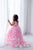 Pink Tulle Butterfly Flower Girl Dress, Girl Princess Dress With Train, Toddler Gown Dress