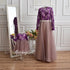Purple and coffee Mom baby matching A-line lace floor lenght dresses