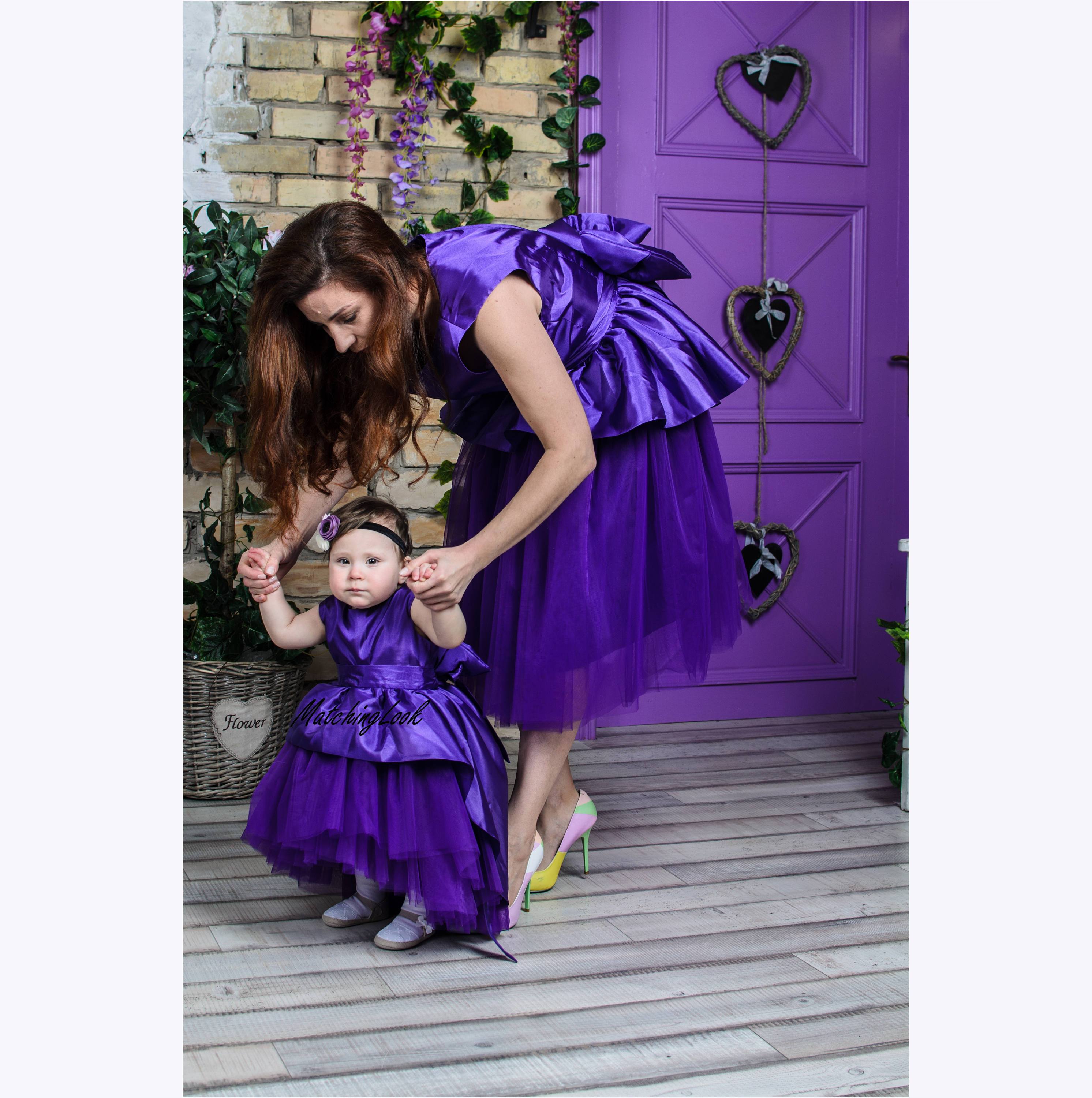 Shop Purple Matching Tutu Mother Daughter Outfits for party - Customizable and Made-to-Order Dresses S / 4T Shop Purple Matching Tutu Mother Daughter Outfits for party - Customizable and Made-to-Order Dresses S / 4T